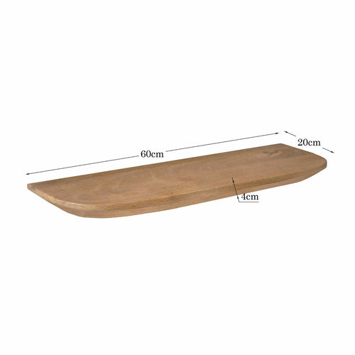 Starfurn Wandplank Gusta - Naturel Hout - 60x20x4cm - Set van 3