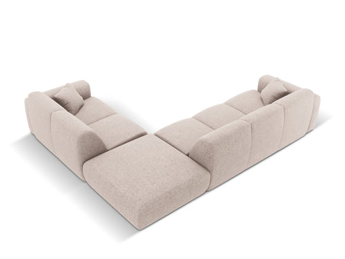 Cosmopolitan Design rechter hoekbank Nolio 4-zits, chenille, beige - 250x315x72cm