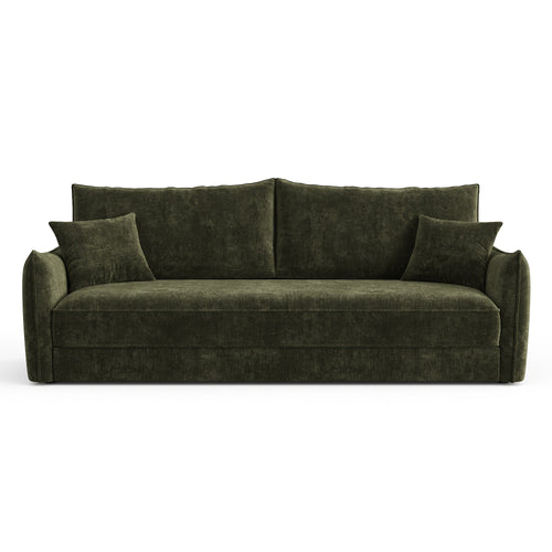 Sia Home - Slaapbank PLUME - fluweel met structuur kaki groen 213.5cm