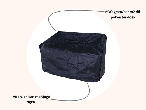 MaximaVida tuinbank beschermhoes London 180 cm - 200 cm zwart - zware uitvoering - vtwonen shop