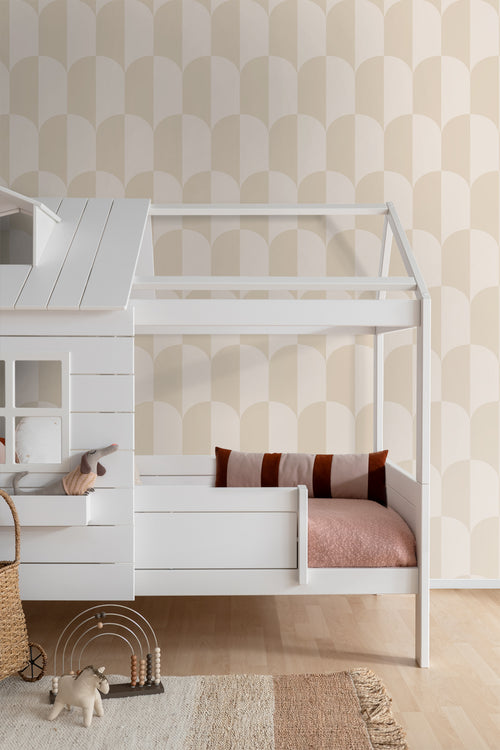 ESTAhome behang art deco bogen beige en zandkleurig - 53 cm x 10.05 m - 139991