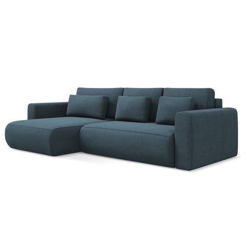 LaMiaSofa hoekbank links Perugia - textuurstof - jeans - 278x149x82