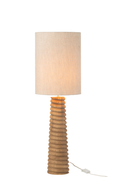 J-Line lamp Schroefdraad - hout - naturel/grijs
