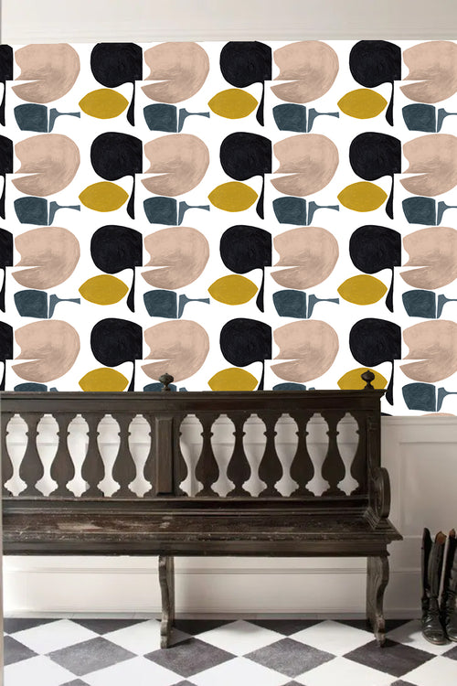 Catchii Behang Modern Curvy Town meerkleurig roze - vtwonen shop