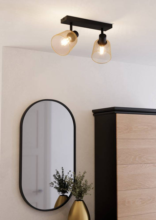 EGLO spot Coslada - e27 - 32 cm - zwart/goud - staal - vtwonen shop