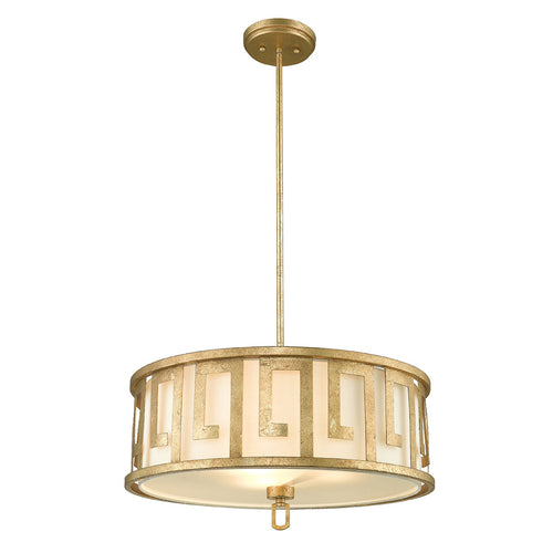 Elstead Lemuria - 3-lichts grote ronde plafondlamp met duo-montage, goud, E27