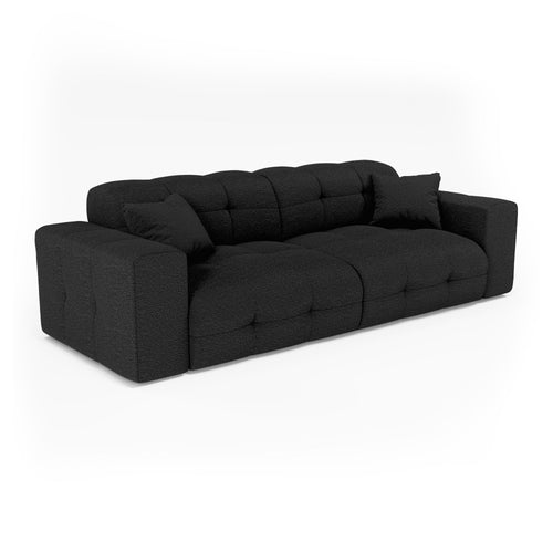 Premium Interiors - Bank COCOON - bouclé-stof donker antraciet 230cm