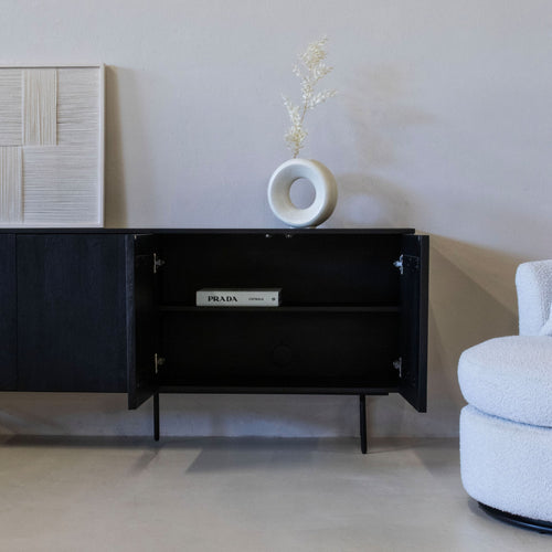 Giga Meubel Dressoir Cas - Mangohout/Metaal - Zwart - 180cm - vtwonen shop