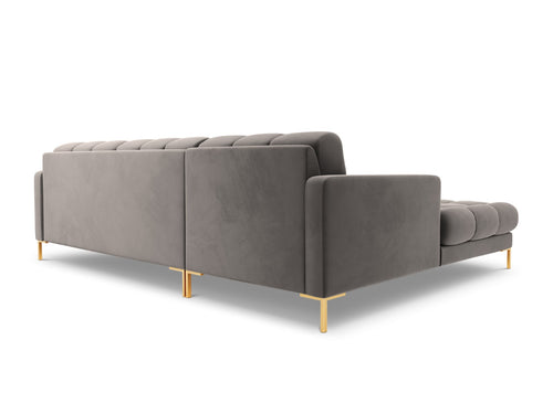Cosmopolitan Design linker hoekbank Bali 5-zits, flueel, lichtgrijs - 185x293x75cm