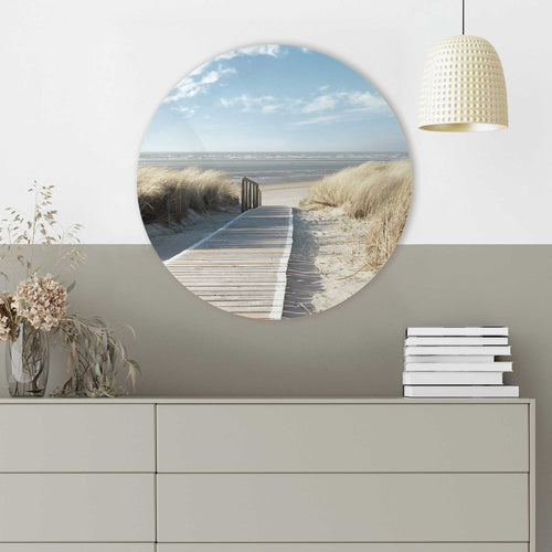 Reinders glasschilderij Pad door de duinen - Ø 50cm