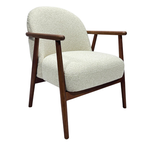 DÉJA Living Fauteuil Skövde - Beige Stof/Walnoot - 65x72x81cm - vtwonen shop