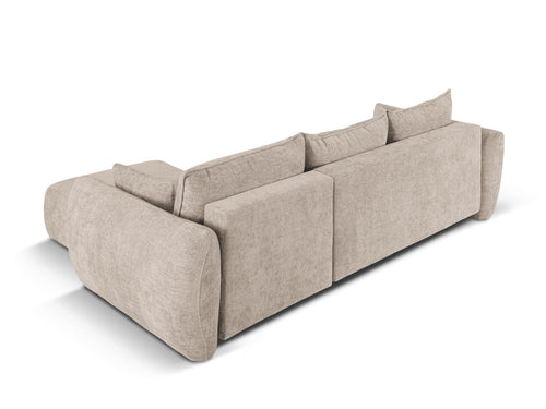 Cosmopolitan Design Converteerbare hoekbank rechts met opbergdoos Matera 4-zits, chenille, beige - 173x253x86cm