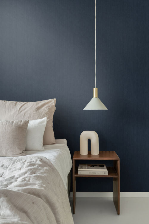 ESTAhome behang effen denim jeans structuur donkerblauw - 53 cm x 10.05 m - 148707