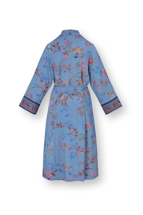 Pip Studio - Noa Kimono Dames - Bodhi Flower - Blauw - XL