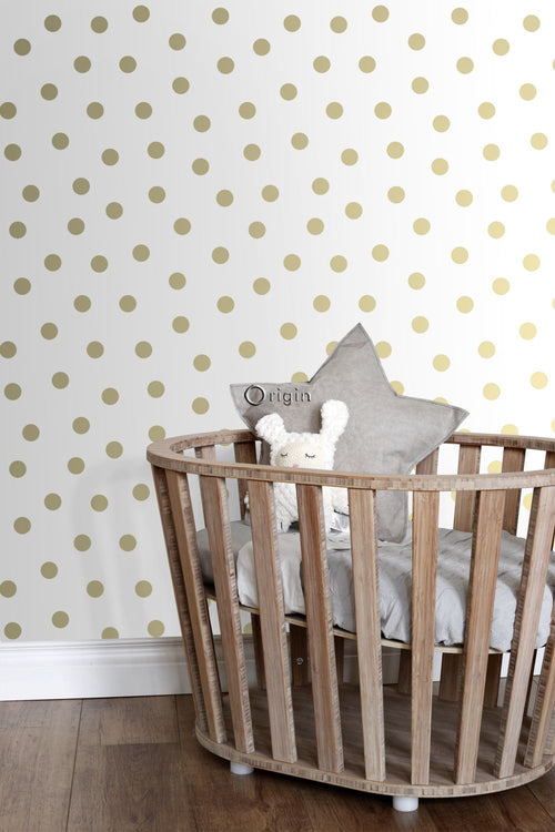 Origin Wallcoverings behang stippen wit en goud - 0,53 x 10,05 m - 347674 - vtwonen shop