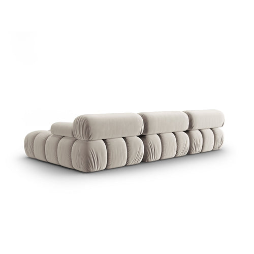 Cosmopolitan Design - Modulaire hoekbank rechts Cortina 4-zits, flueel donkerbeige - 155x282x70cm