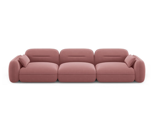 Cosmopolitan Design Modulaire bank Sydney 4-zits, flueel, zalm - 90x320x70cm