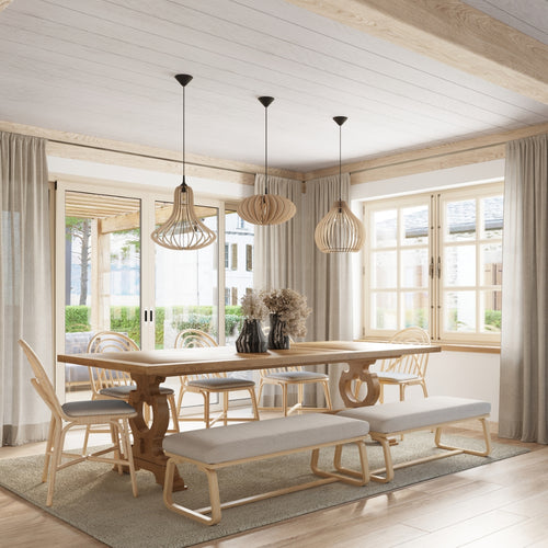Sollux Lighting Hanglamp ELZA hout - 41x41x110cm