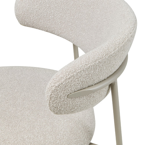 Furnhouse eetkamerstoel Diana - Beige - Stof (Bouclé) - Set van 2