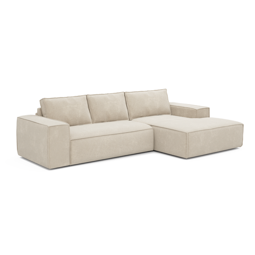 Sia Home - Rechte hoekbanken JOAN - Fluweel - Crème - 302cm - vtwonen shop