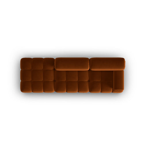 Cosmopolitan Design - Linker modulaire bank Cortina 4-zits, flueel terracotta - 94x282x70cm