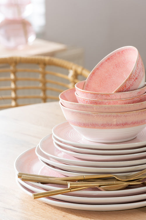 J-Line bord Lara - porselein - zalm - small - 4 stuks - vtwonen shop