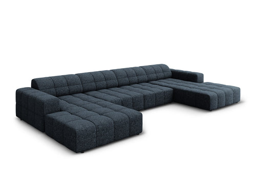 Cosmopolitan Design Panoramische bank Chicago 6-zits, chenille koningsblauw - 167x375x78cm