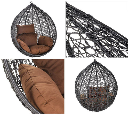 Home Deluxe Hangstoel CIELO bruin wicker + kussen - vtwonen shop