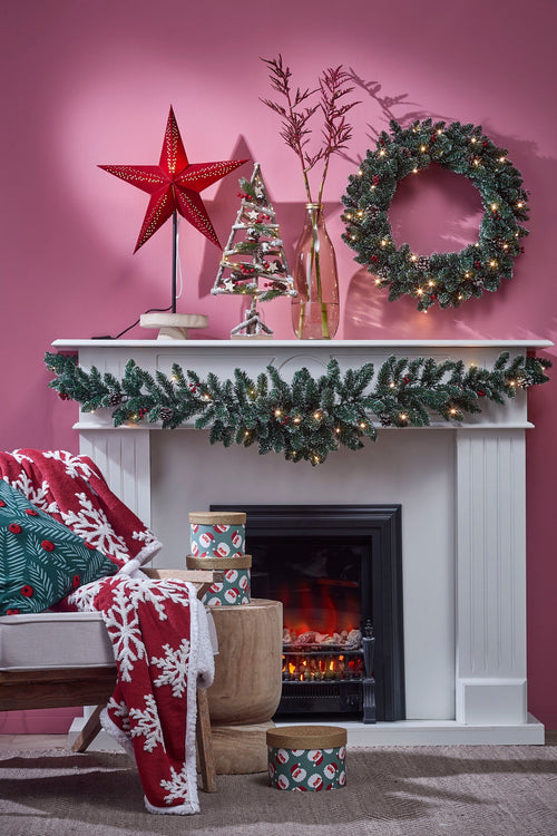 Black Box Trees Creston Kerstkrans met LED Verlichting - Ø60 cm - Groen
