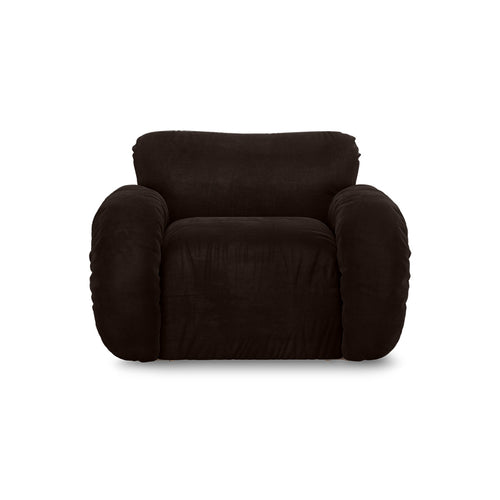 HKLIVING fauteuil Arc lounge – royal velvet espresso – frame sand