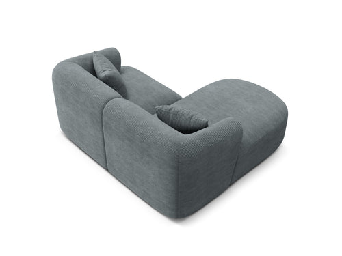 Cosmopolitan Design Modulaire hoekbank links Campi 3-zits, ribfluwelen donkergrijs - 156x180x70cm