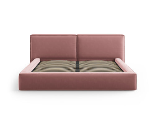 Micadoni Opbergbed met hoofdeinde Jodie 200x200cm, flueel, roze - 228x251x108cm