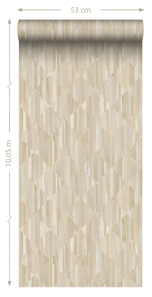 Origin Wallcoverings behang 3D-houtmotief zand beige - 50 x 900 cm - 347865 - vtwonen shop