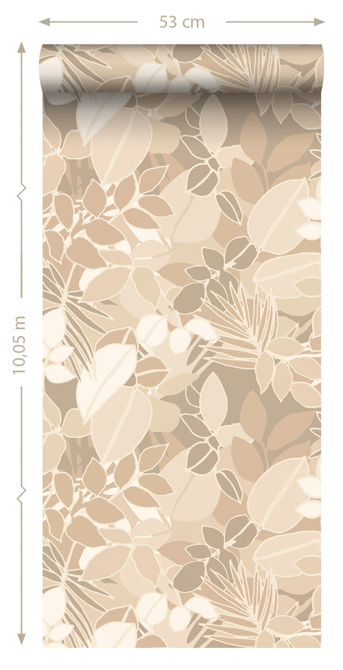 ESTAhome behang bladeren beige - 50 x 900 cm - 139845 - vtwonen shop