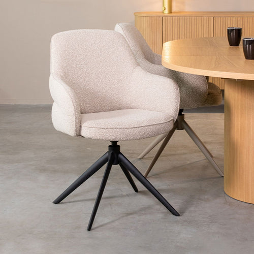 LABEL51 Eetkamerstoel Bern - Naturel/Zwart - Draaibaar - vtwonen shop