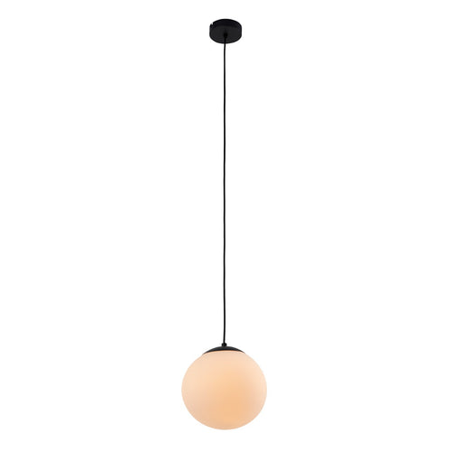 Lighto | Hanglamp cafe zwart met opaal glas 20 cm Ø | Evie - vtwonen shop