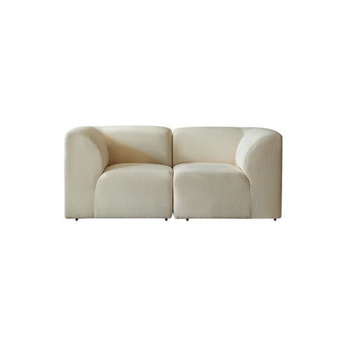 Tikamoon Modulaire 2-zitsbank met armleuningen in ecru-stof - Beige