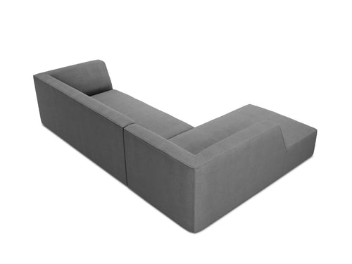 Micadoni linker hoekbank Ruby 4-zits, structurele stof, grijs - 180x273x69cm