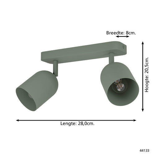 EGLO spot Tilston - 28 cm - groen - vtwonen shop