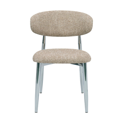 DÉJA Living Eetkamerstoel Skara - Taupe/Chrome - Set van 2 - vtwonen shop