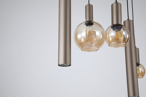 Searchlight hanglamp Lyon - 8 lichts - 140  x 120   cm - brons
