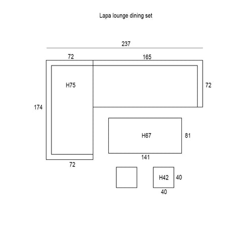 Garden Impressions Coral lounge/dining set 5-delig - organic grey