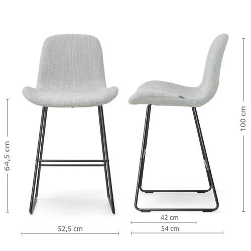 Nolon Nino-Fé barkruk grijs melange - zwart onderstel - 65 cm - vtwonen shop