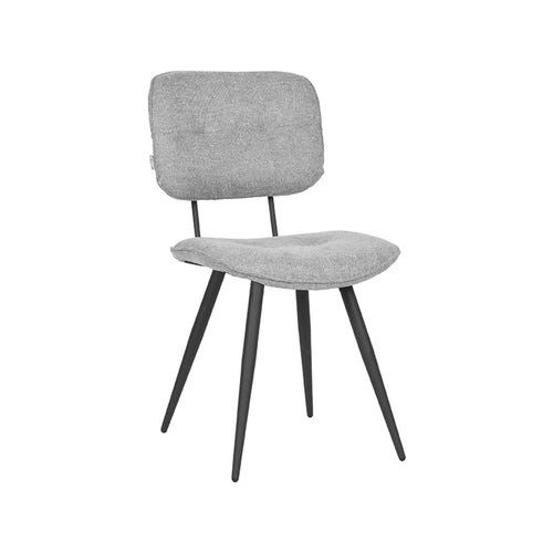 Label51 Eetkamerstoel Lux - Grijs Stof - Zithoogte 50cm - Set van 2 - vtwonen shop