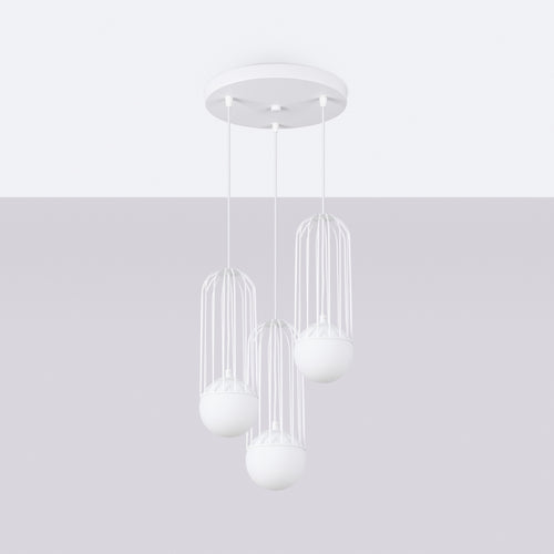 Sollux Lighting Hanglamp BRINA 3P wit - 34x34x115cm