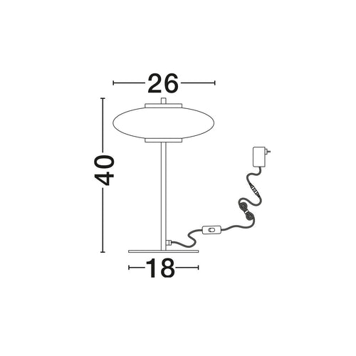 Nova Luce BALLET Geïntegreerde LED-tafellamp, zandzwart, rookgrijs, LED 8W 221lm 3000K, aan/uit-schakelaar