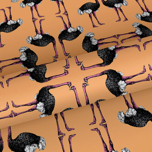 Walls4You behang flamingo's oranje en zwart - 53 cm x 10 m - 640120