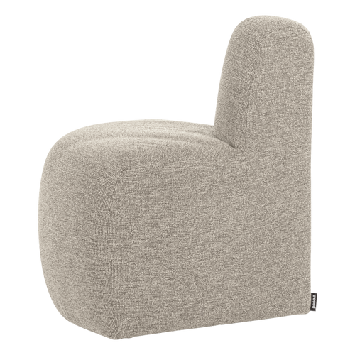 WOOOD eetbank hoek rond rugleuning Mojo Base - Bouclé - Beige - 83x76x76