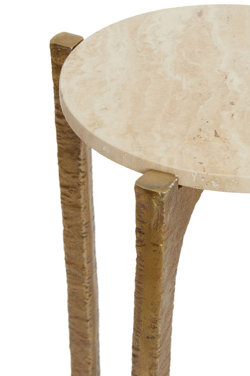 Light & Living salontafel KANAE - Ø76x44cm - bruin - Set van 2