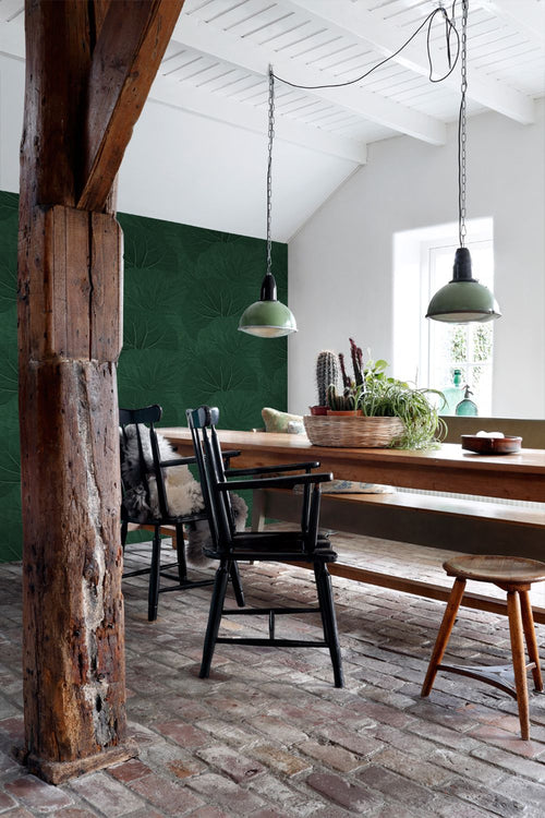 ESTAhome behang grote bladeren emerald groen - 53 cm x 10.05 m - 138997